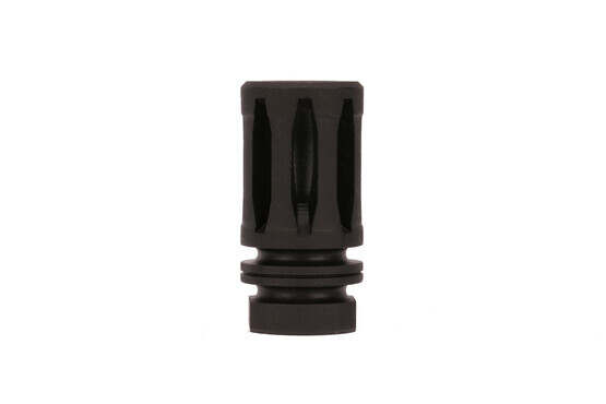The KAK Industry 9mm Birdcage flash hider features a manganese phosphate coating
